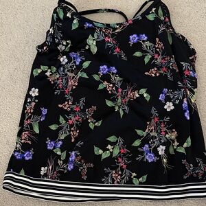 Athleta Black Floral Swimwear Tankini Top